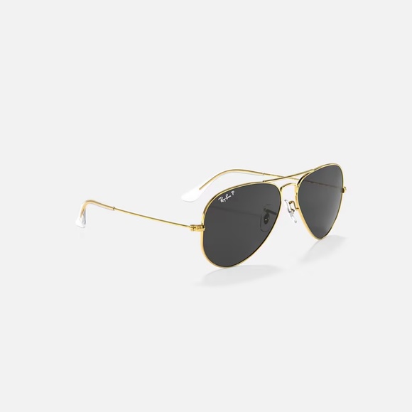 Classic Ray-Ban Aviator Black and Gold Polarized Sunglasses main image 4